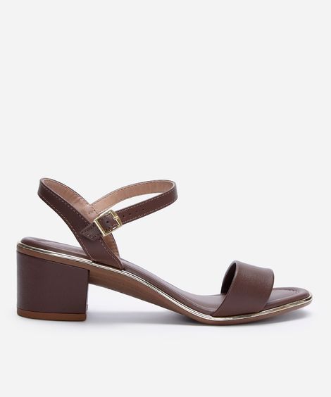 sandália salto grosso beira rio marrom