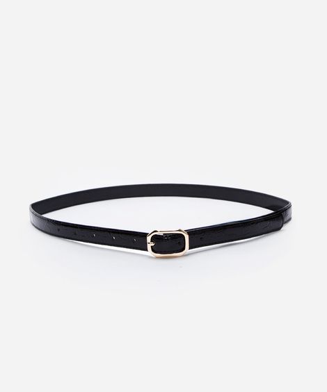 cinto fino fivela geométrica mindset preto