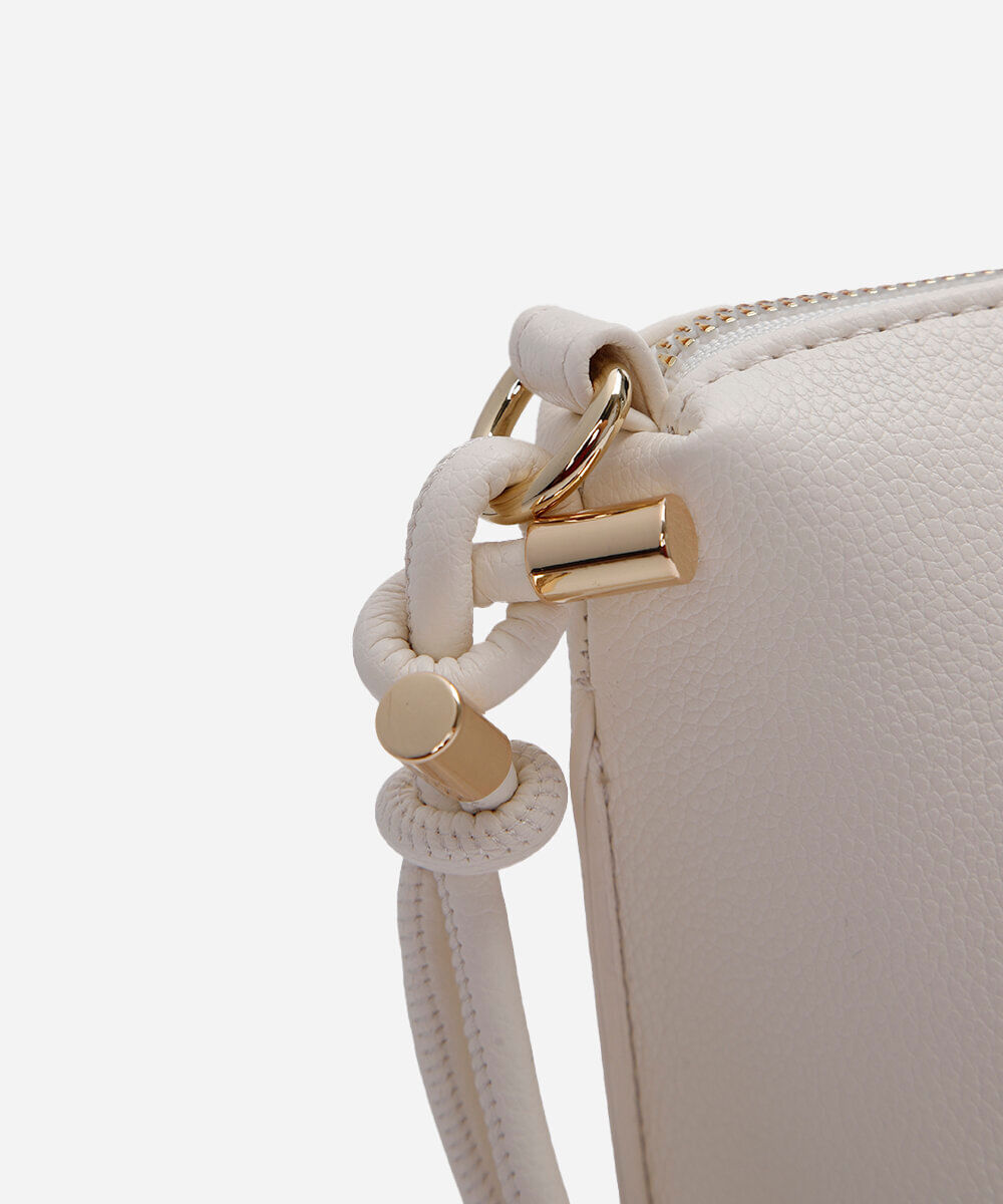 bolsa crossbody alça dupla off white