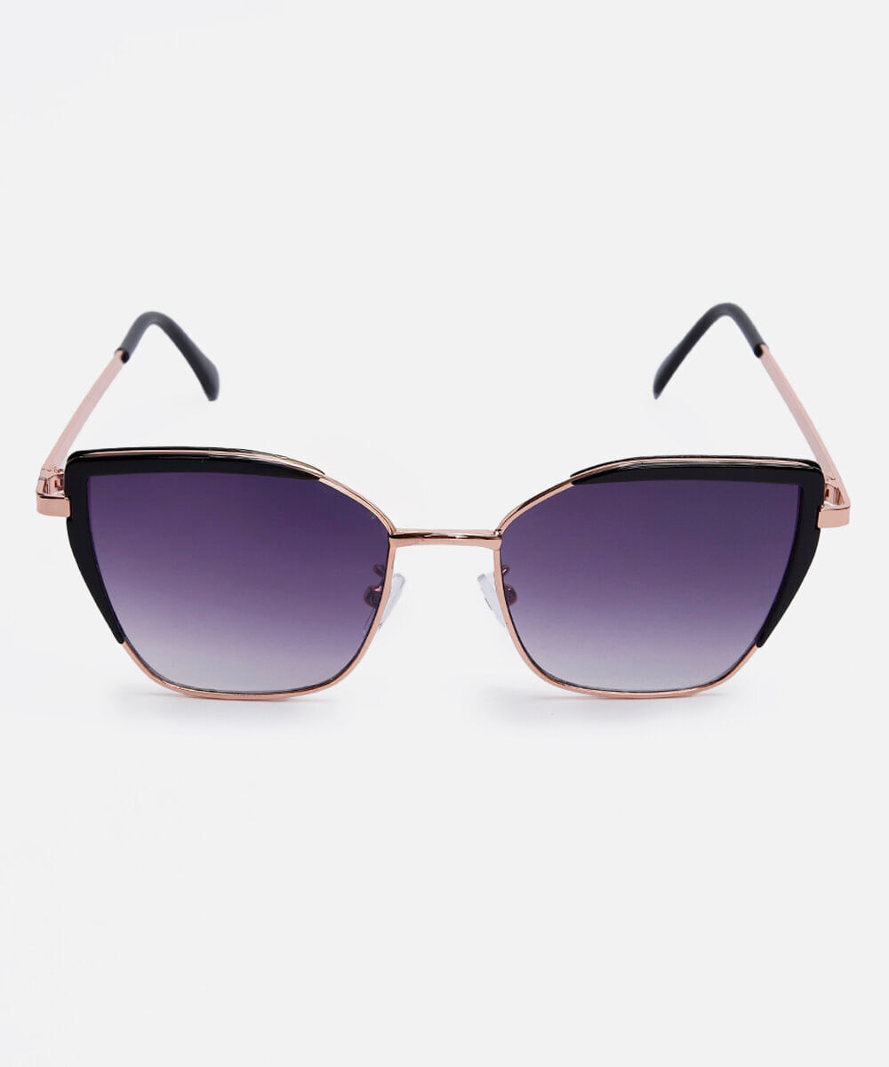 óculos de sol feminino gatinho de metal triton dourada