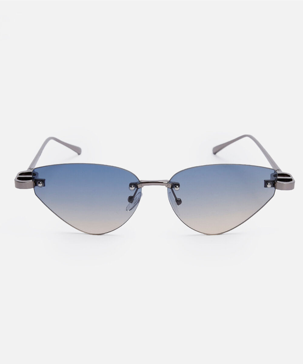 óculos de sol feminino gatinho de metal triton prateado