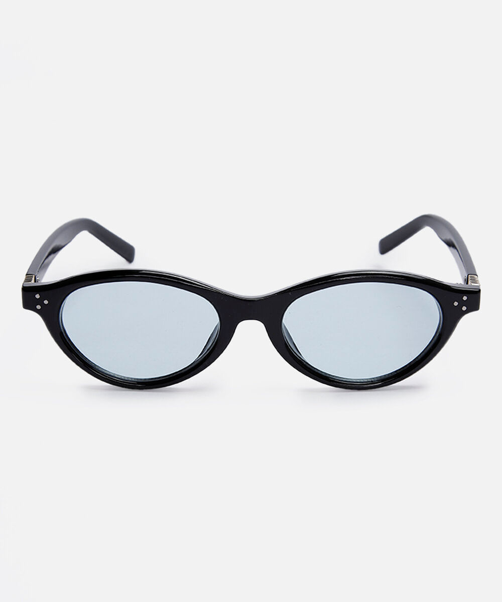 óculos de sol feminino oval de acetato triton preto