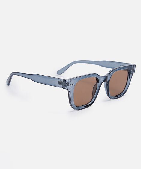 óculos de sol feminino quadrado de acetato triton cinza