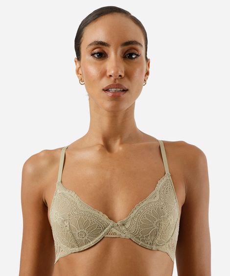 kit de 2 sutiãs meia taça feminino em renda floral colorido