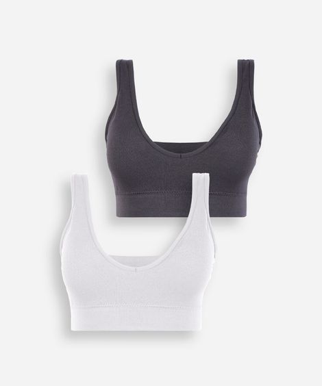 kit de 2 sutiãs top sem costura comfort  colorido