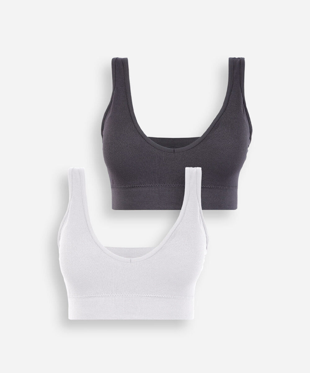 kit de 2 sutiãs top sem costura comfort  colorido