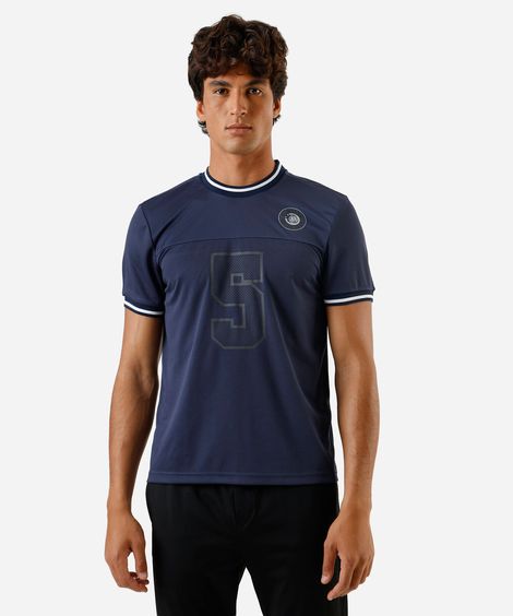 camiseta masculina estampada azul
