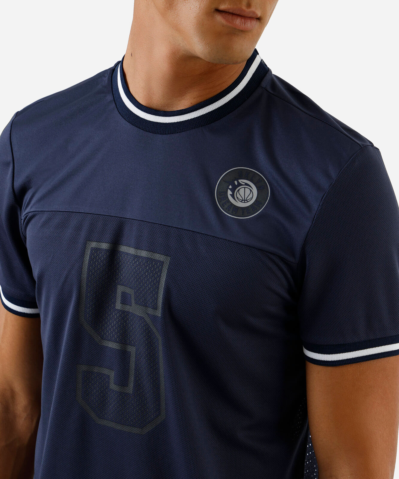 camiseta masculina estampada azul
