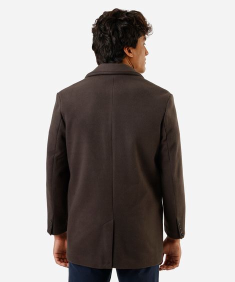 casaco sobretudo masculino texturizado marrom