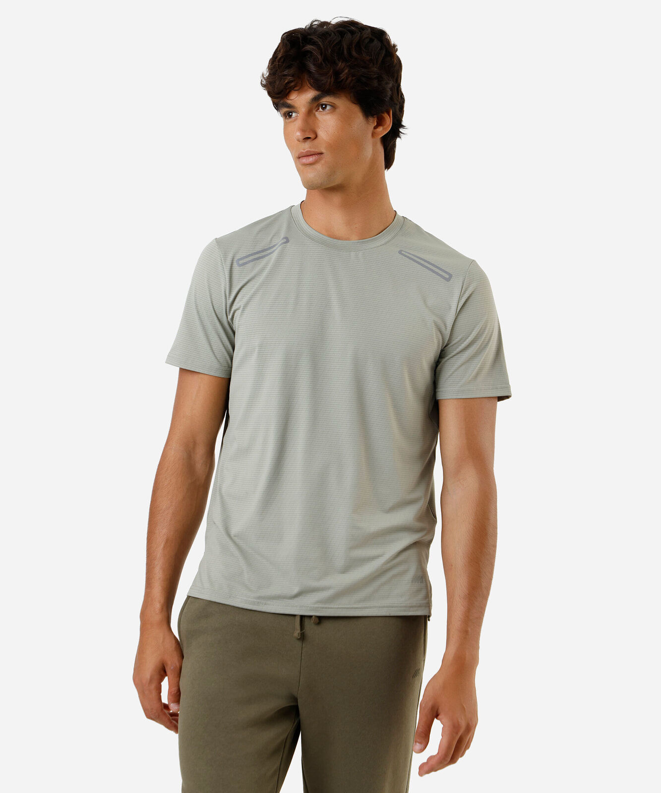 camiseta masculina esportiva texturizada verde