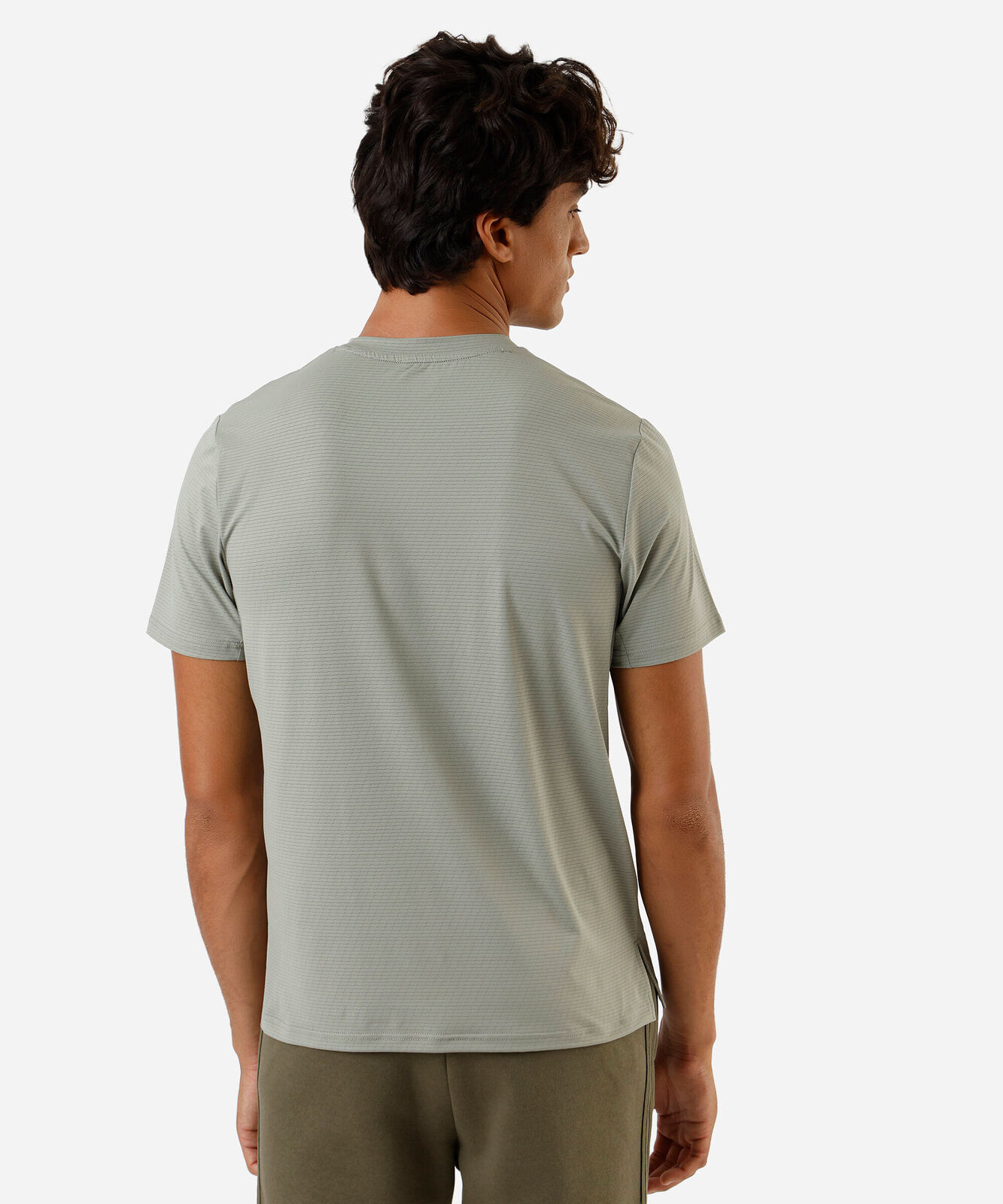 camiseta masculina esportiva texturizada verde