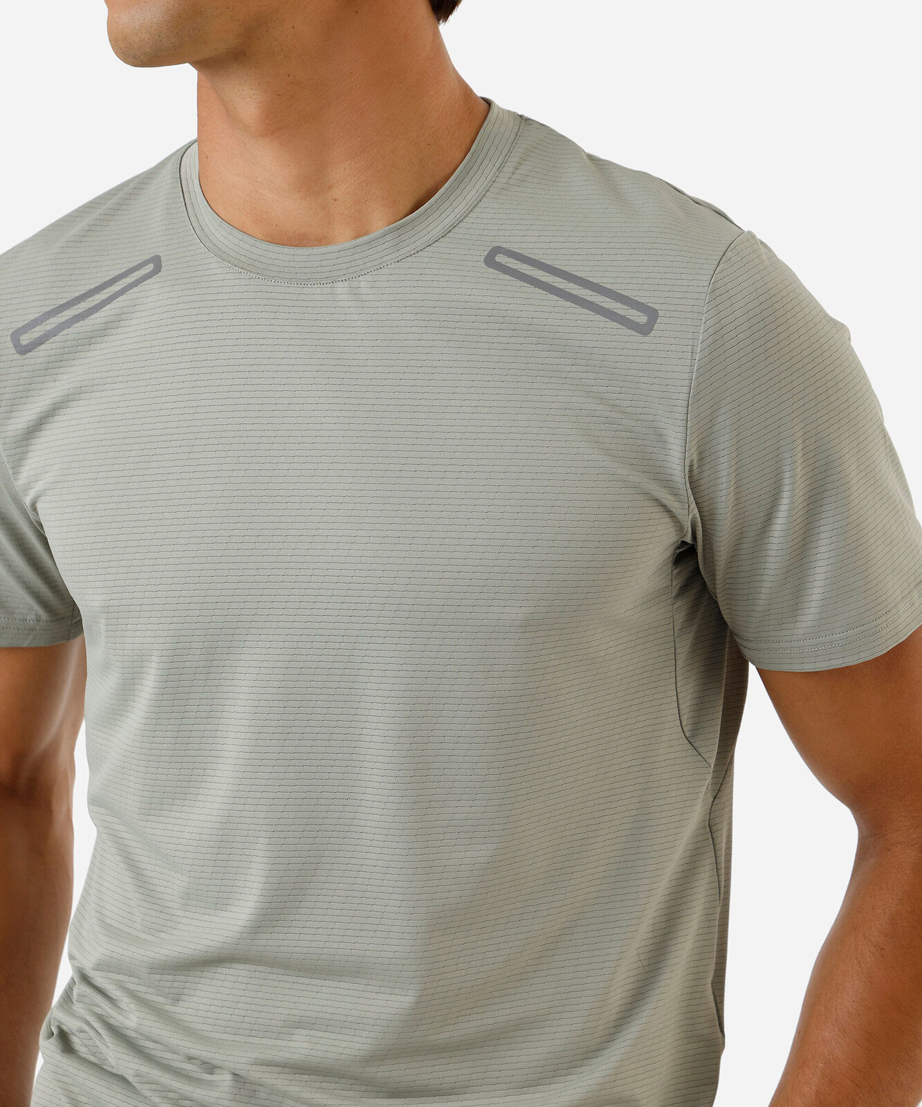 camiseta masculina esportiva texturizada verde