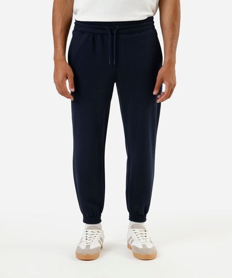 calça jogger masculina de moletom básica azul