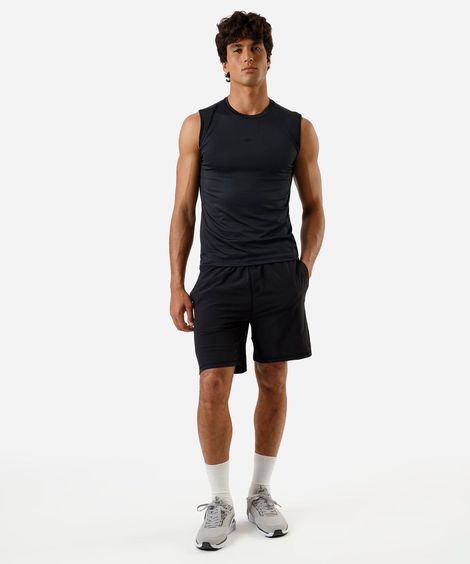 bermuda masculina esportiva com bolsos preta