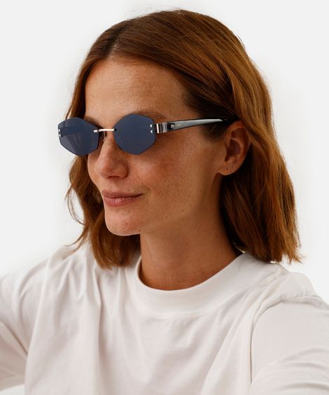 óculos de sol hexagonal triton feminino dourado