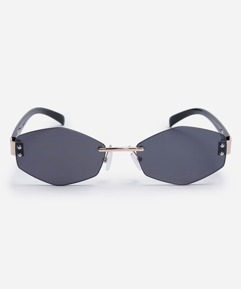óculos de sol hexagonal triton feminino dourado