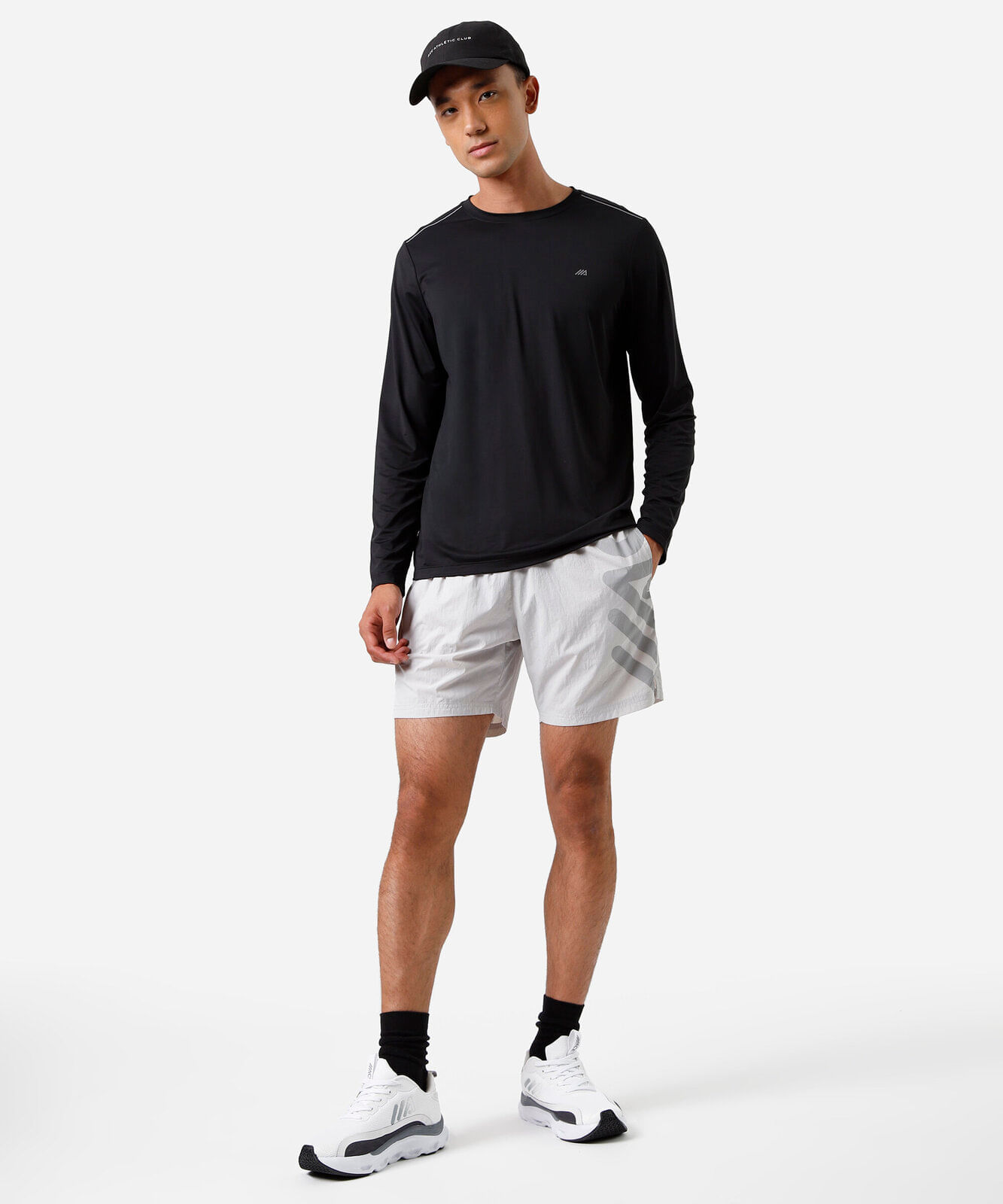 bermuda esportiva masculina de poliamida cinza