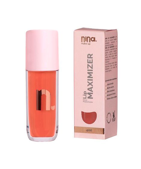 gloss labial nina makeup preenchedor lip maximizer nude