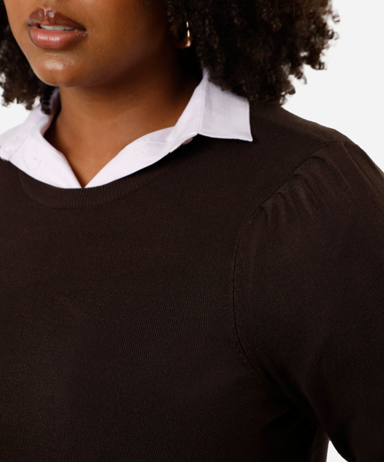 suéter feminino de tricot plus size marrom