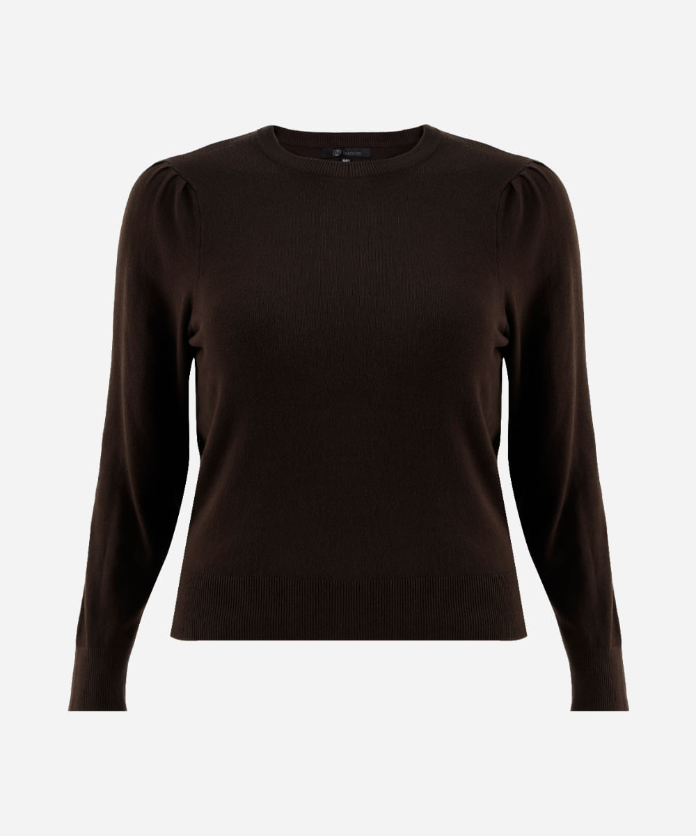 suéter feminino de tricot plus size marrom