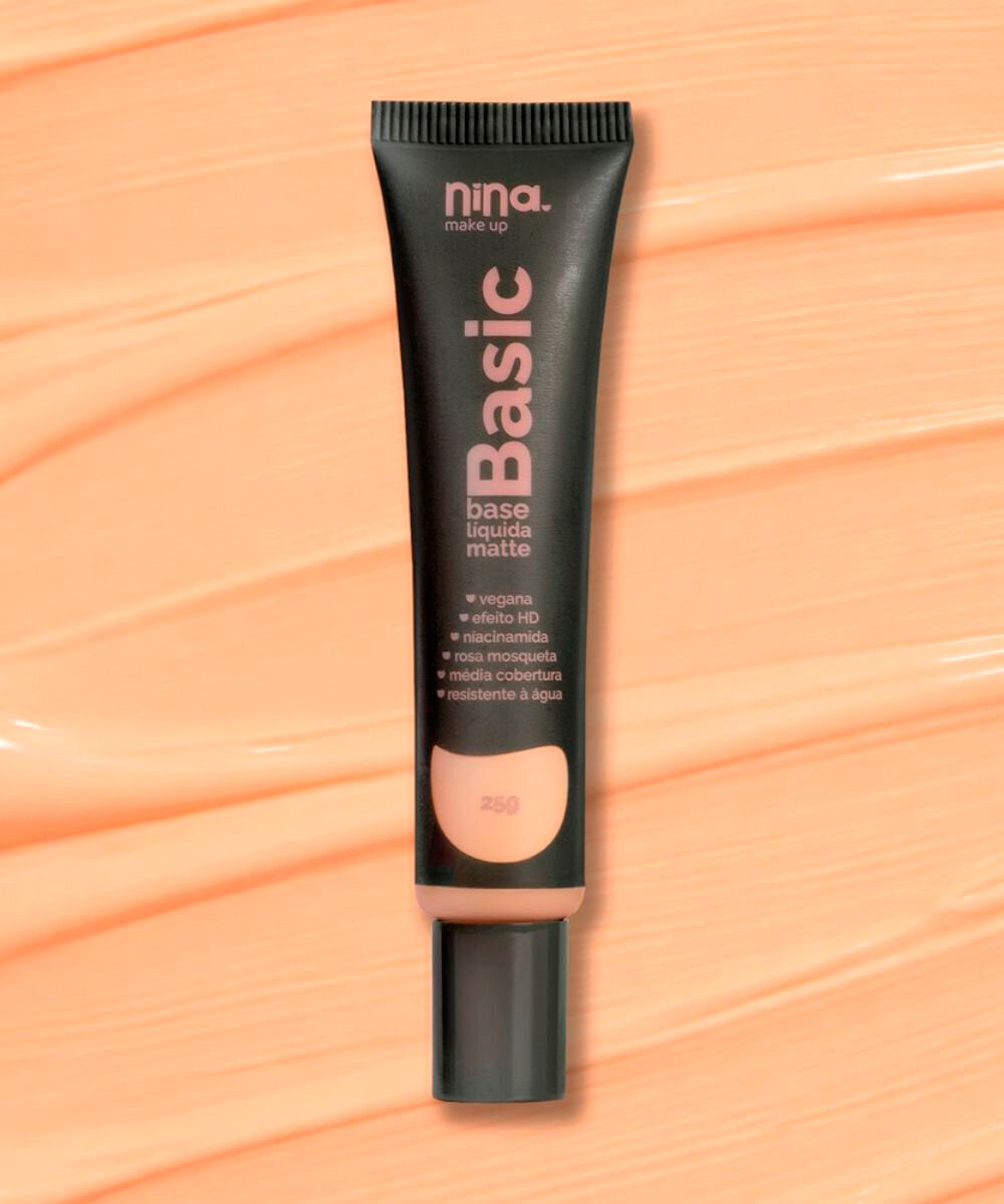 base líquida nina makeup matte basic cor 2