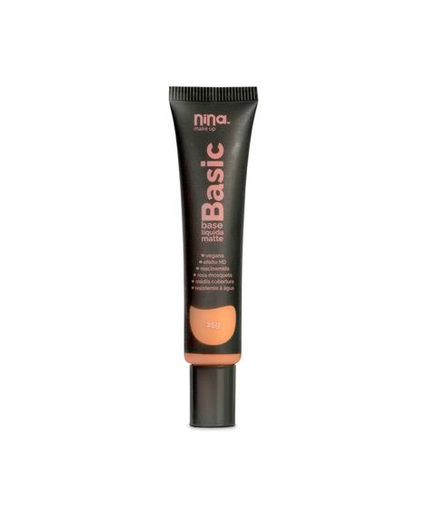 base líquida nina makeup matte basic cor 6