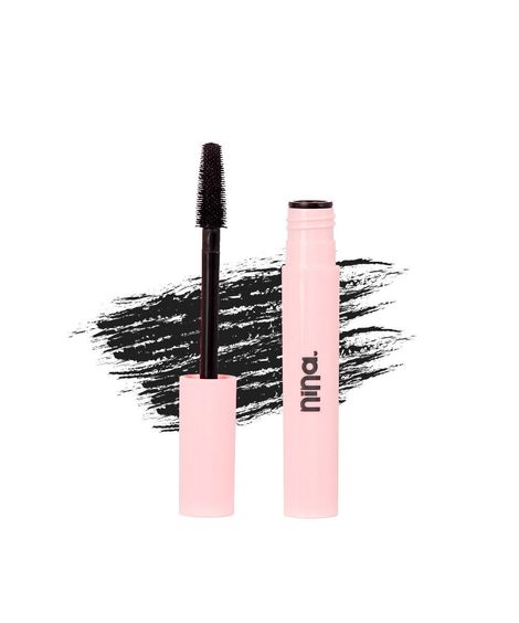 máscara nina makeup de cílios pantenol lashes alonga e define preta