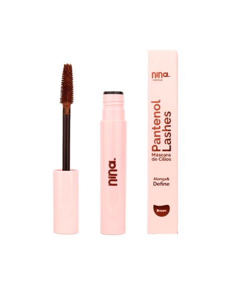 máscara nina makeup de cílios alonga e define brown