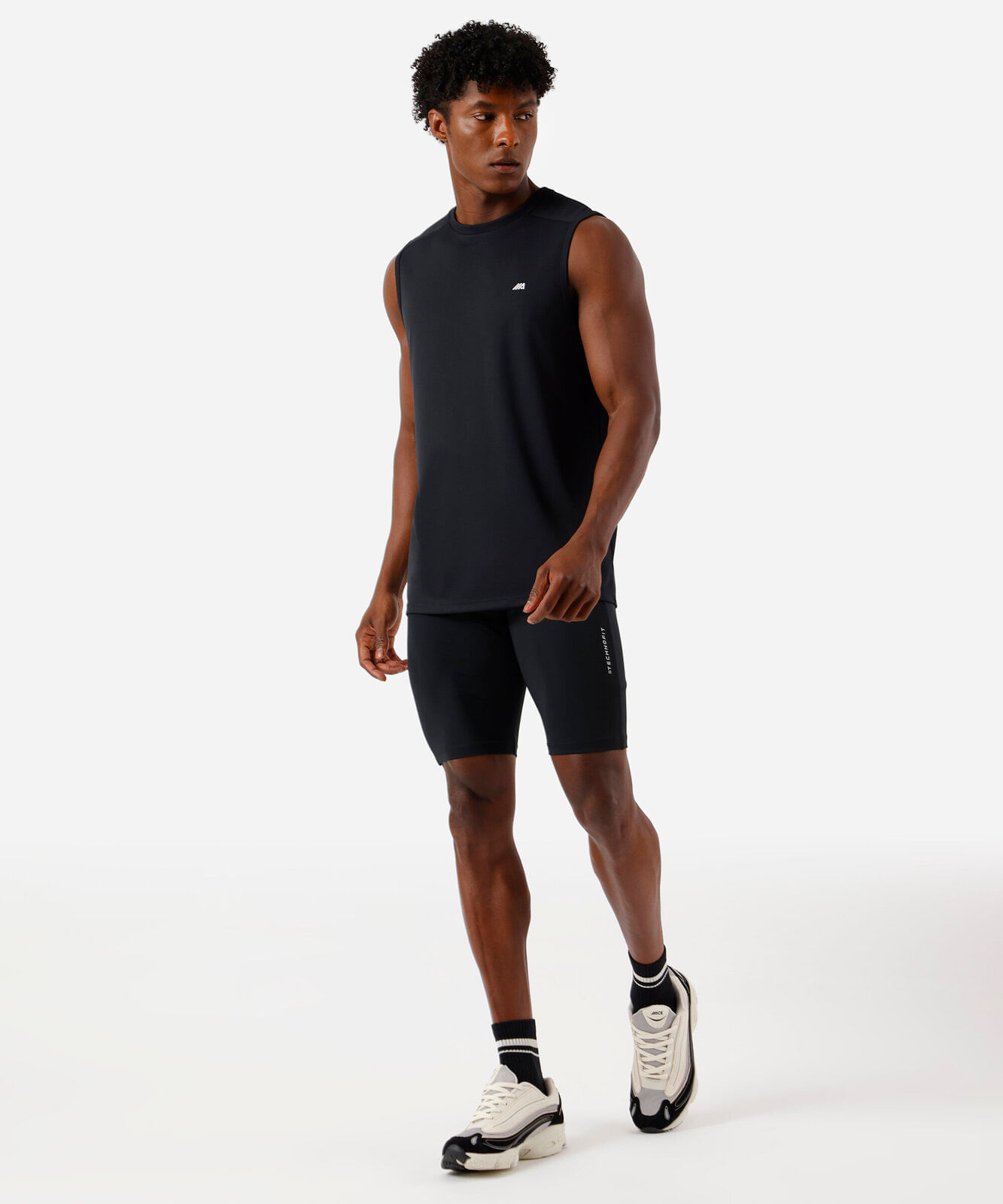 regata machão masculina esportiva ace com recorte preto