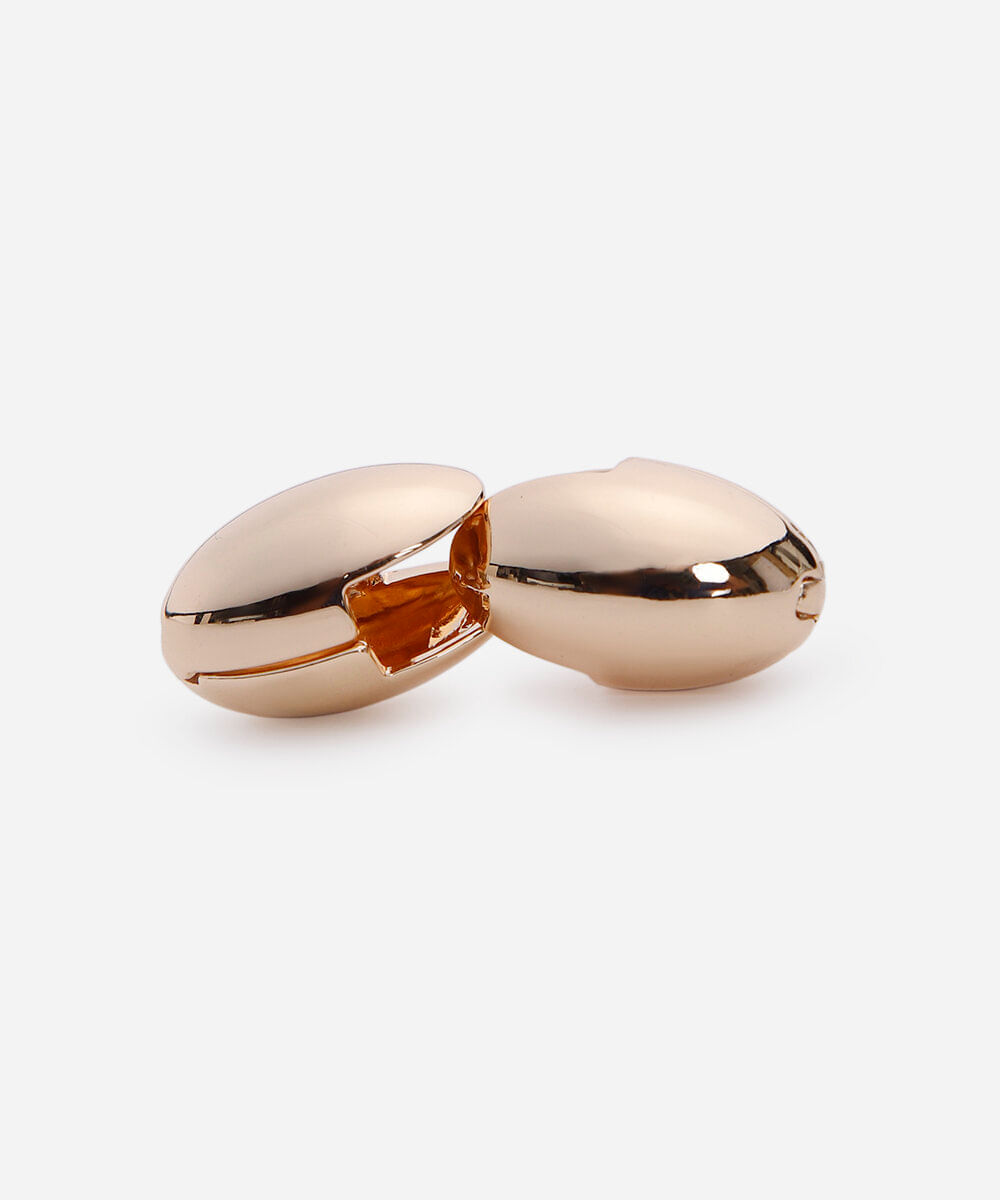 brinco oval click dourado