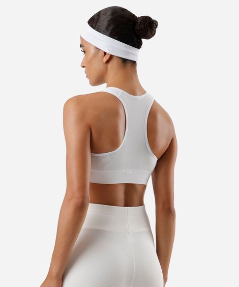 top nadador canelado com bojo removível - branco