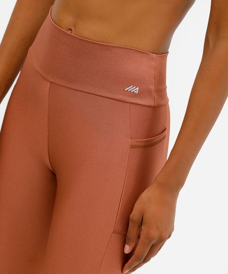 calça legging cintura alta com bolso esportiva ace bronze