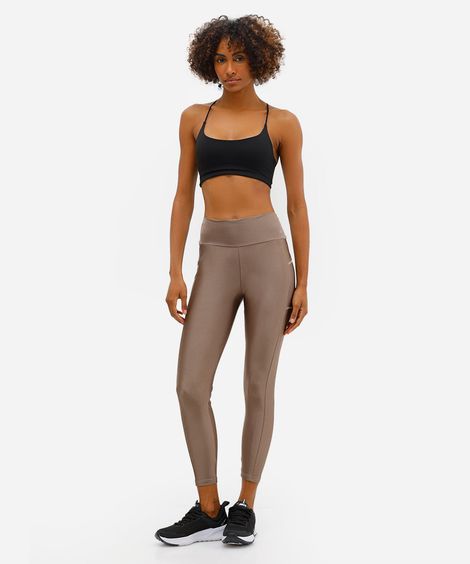 calça legging cintura alta com bolso esportiva ace marrom