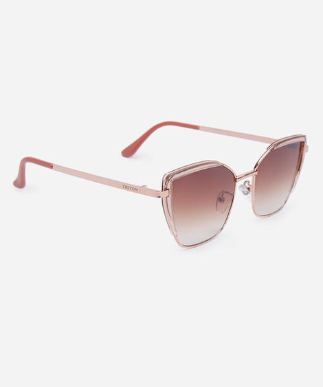 óculos de sol oval triton feminino dourado