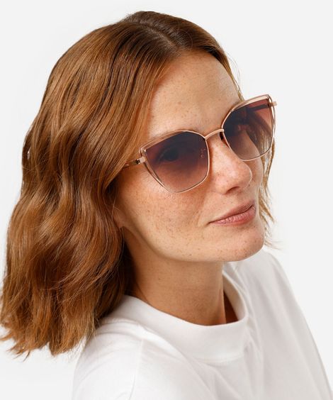 óculos de sol oval triton feminino dourado