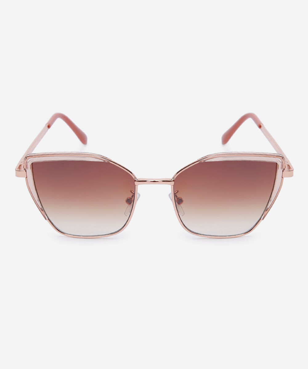 óculos de sol oval triton feminino dourado