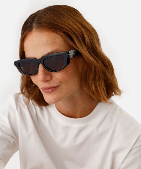 óculos de sol feminino oval de acetato triton marrom