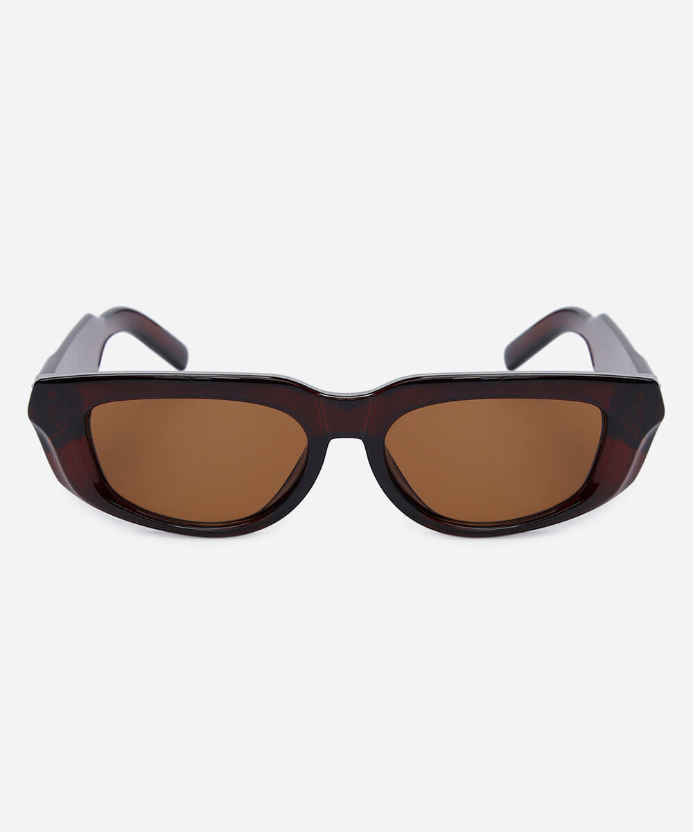 óculos de sol feminino oval de acetato triton marrom