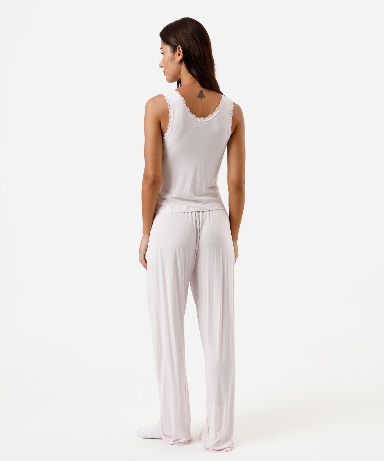pijama longo feminino de viscose lilás