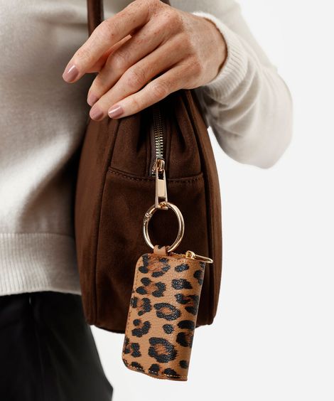 chaveiro bag charm carteira animal print - multicor
