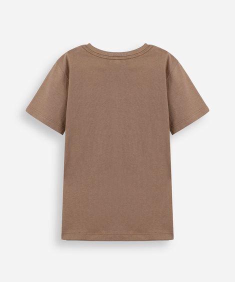 camiseta infantil de algodão capivara bege