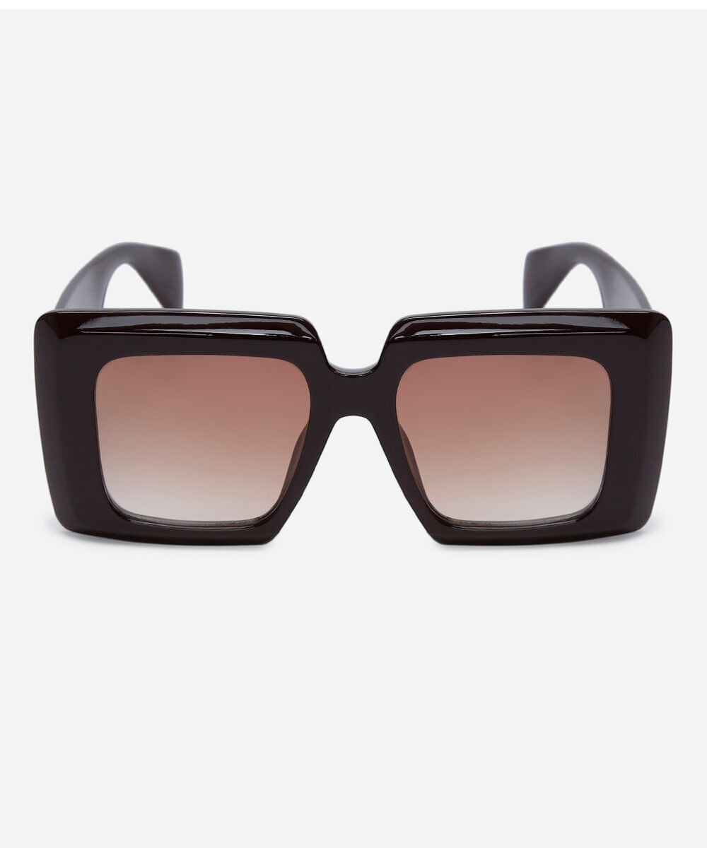 óculos de sol feminino maxi quadrado de acetato marrom
