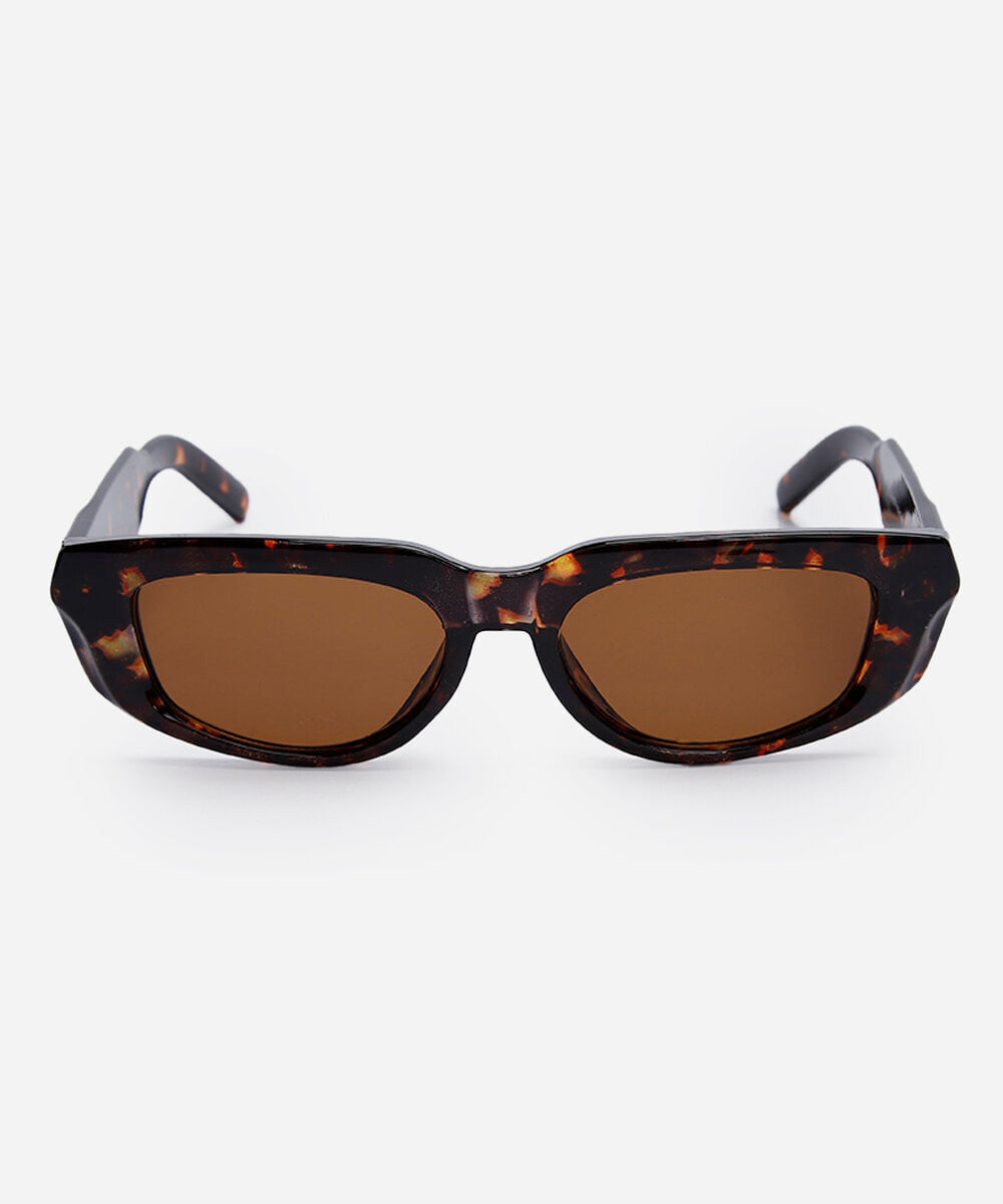 óculos de sol feminino oval de acetato tartaruga triton marrom