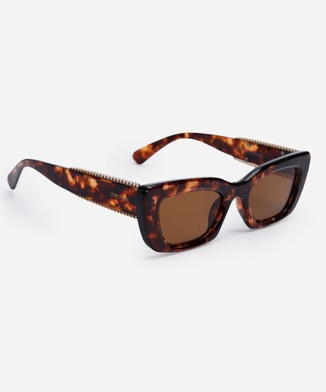 óculos de sol feminino quadrado de acetato tartaruga triton marrom