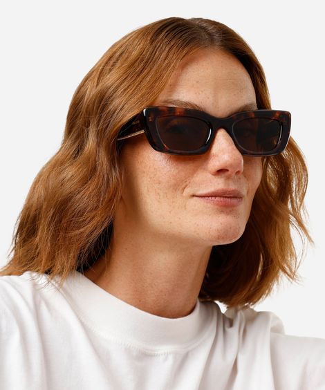 óculos de sol feminino quadrado de acetato tartaruga triton marrom