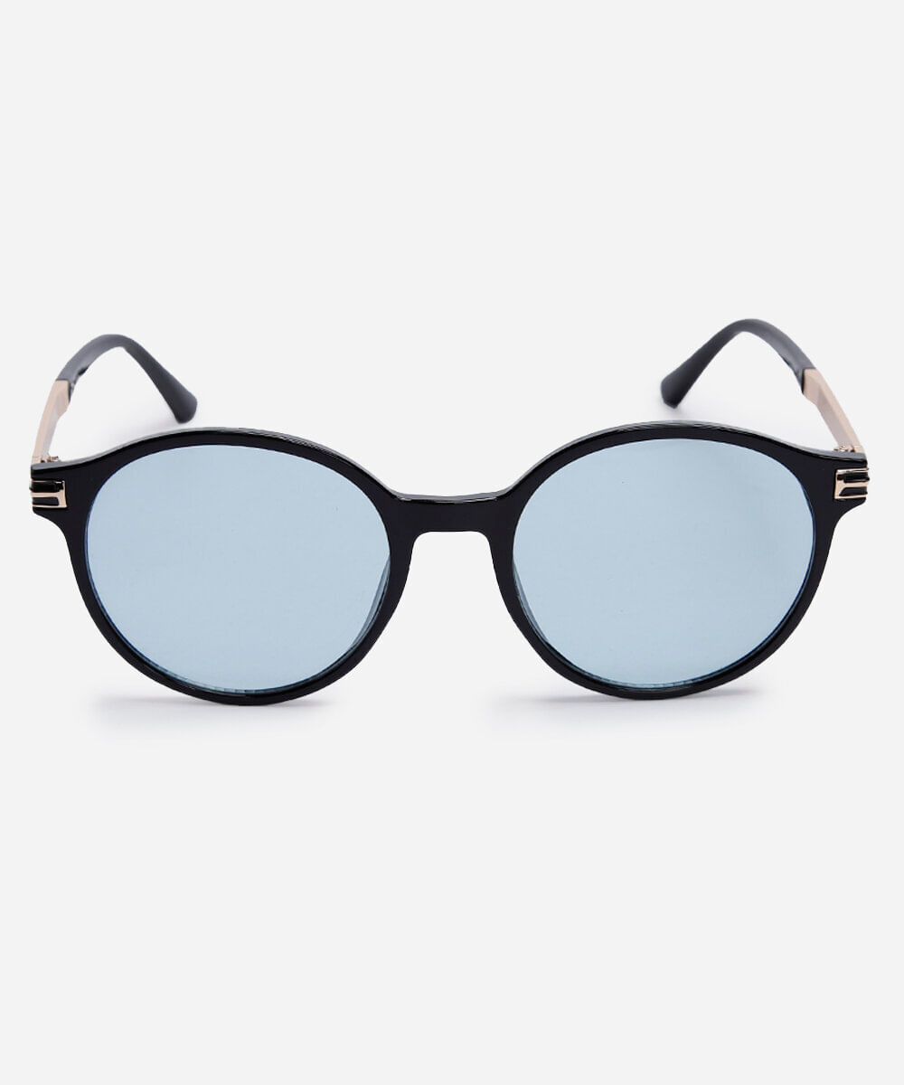 óculos de sol feminino redondo de acetato triton preto