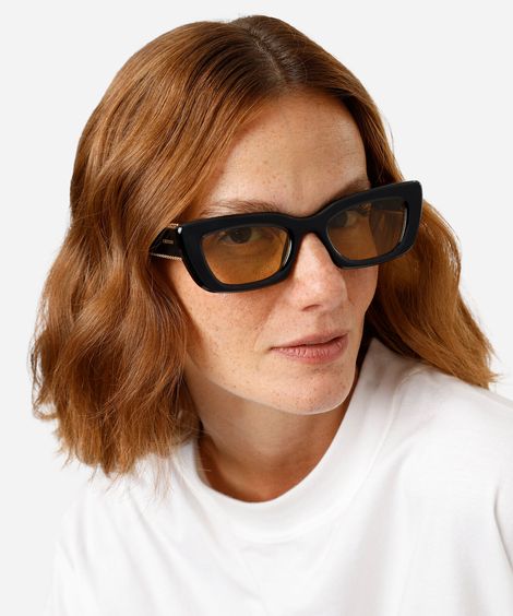 óculos de sol feminino quadrado de acetato triton preto