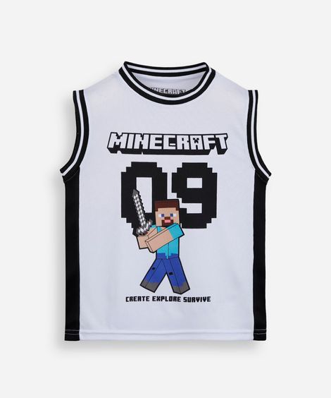 regata infantil esportiva minecraft off white