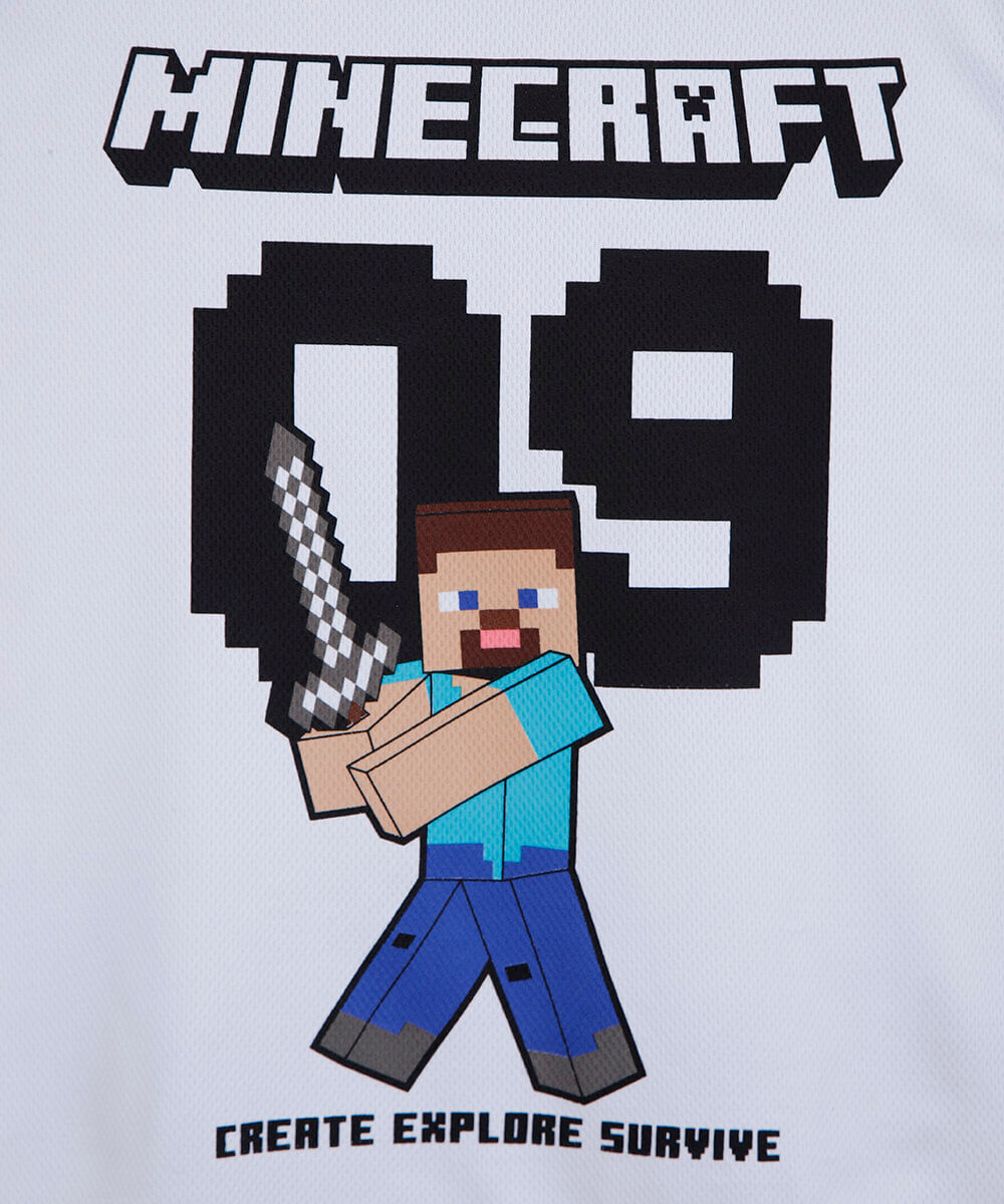 regata infantil esportiva minecraft off white