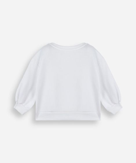blusão infantil de moletom com laços off white